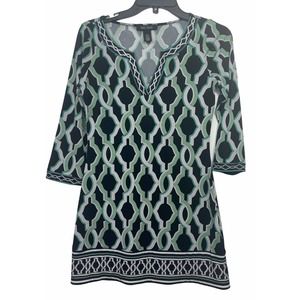 White House Black Market Dress Green Tunic XXS